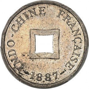 IIIe République (1870-1940). Épreuve de sapèque (sans ESSAI), sur flan hexadécagonal (16 pans), Frappe spéciale (SP) 1887, A, Paris.