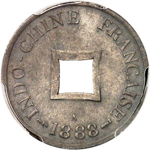IIIe République (1870-1940). Proof of sapèque (without ESSAI), on silver blank, Frappe spéciale (SP) 1888, A, Paris.