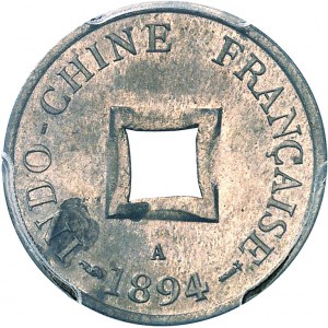 IIIe République (1870-1940). Épreuve de sapèque (sans ESSAI), sur flan en argent, Frappe spéciale (SP) 1894, A, Paris.