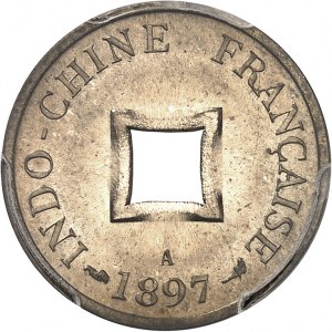 Trzecia Republika (1870-1940). Sapèque proof (bez próby), na srebrnym blankiecie, Frappe spéciale (SP) 1897, A, Paryż.