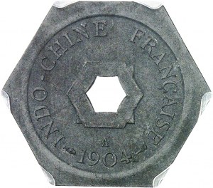 Trzecia Republika (1870-1940). Sapèque proof (bez ESSAY), na sześciokątnym cynkowym blankiecie, Frappe spéciale (SP) 1904, A, Paryż.