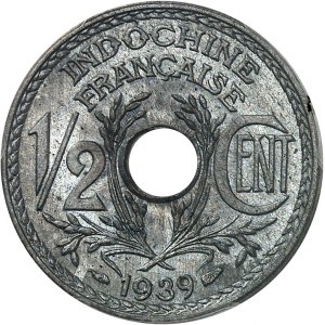 Third Republic (1870-1940). 1/2 cent zinc 1939, Paris.