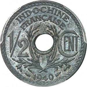 État Français (1940-1944). 1/2 centième en zinc 1940, Paris.
