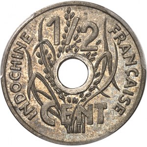 État Français (1940-1944). Prototype du 1/2 cent(ième), sur flan en argent, par R. Mercier, Frappe spéciale (SP) 1940.