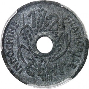 Państwo francuskie (1940-1944). Prototyp monety o nominale 1/2 centa na blankiecie cynkowym, autorstwa R. Merciera, Frappe spéciale (SP) 1940.