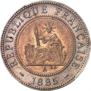 Tretia republika (1870-1940). Mincový proof 1 stotiny z postriebreného bronzu, s dvojfarebnou patinou, Frappe spéciale (SP) 1885, A, Paríž.