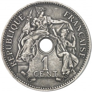 Tretia republika (1870-1940). Skúšobná emisia 1 centa v striebre, Flan mat a Frappe spéciale (SP) 1896, A, Paríž.