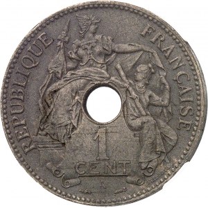 Third Republic (1870-1940). Test piece for 1 cent(th) in bronze, burnished and matt blank (PROOF MATTE) 1896, A, Paris.