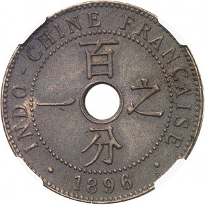 Trzecia Republika (1870-1940). Próbna moneta z brązu o nominale 1 centa, oksydowana i matowa (PROOF MATTE), 1896, A, Paryż.