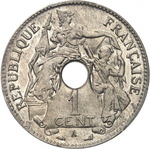 Trzecia Republika (1870-1940). Proof lub seria próbna 1 centa w srebrze niklowym, Frappe spéciale (SP) 1897, A, Paryż.
