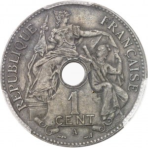 IIIe République (1870-1940). Épreuve de 1 cent, en bronze argenté, Flan mat et Frappe spéciale (SP) 1902, A, Paris.