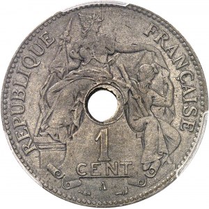 Trzecia Republika (1870-1940). Dowód 1 centa, brąz srebrzony, Frappe spéciale (SP) 1902, A, Paryż.