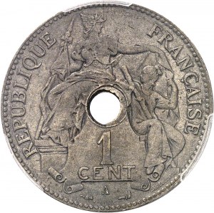 Dritte Republik (1870-1940). 1-Cent-Probe, aus versilberter Bronze, Sonderprägung (SP) 1902, A, Paris.