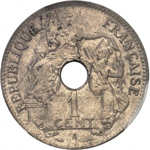 Trzecia Republika (1870-1940). Dowód 1 centa, brąz srebrzony, Frappe spéciale (SP) 1906, A, Paryż.