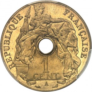 Dritte Republik (1870-1940). 1-Cent-Probe, aus gelbem Kupfer, Sonderprägung (SP) 1910, A, Paris.
