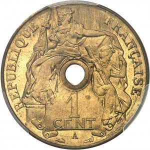 Tretia republika (1870-1940). Skúška 1 centa, žltá meď, Frappe spéciale (SP) 1910, A, Paríž.