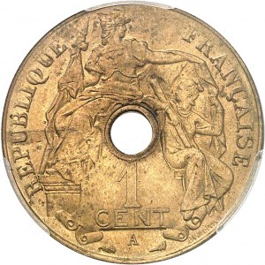 Třetí republika (1870-1940). Mince v hodnotě 1 centu, žlutá měď, Frappe spéciale (SP) 1911, A, Paříž.