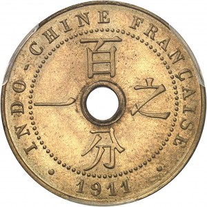 Třetí republika (1870-1940). Mince v hodnotě 1 centu, žlutá měď, Frappe spéciale (SP) 1911, A, Paříž.