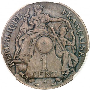 Trzecia Republika (1870-1940). 1 cent, beznominałowy, 1911, A, Paryż.