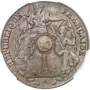 IIIe République (1870-1940). 1 cent, non perforé 1921, A, Paris.