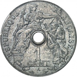 Dritte Republik (1870-1940). Versuch eines 1 Cent aus Zink, Sonderprägung (SP) 1939, A, Paris.