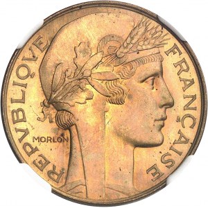 IIIe République (1870-1940). Essai de 1 cent, non perforé, en bronze-aluminium, par Morlon, Flan bruni (PROOF) 19-- (1931), A, Paris.