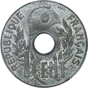 French State (1940-1944). Trial of the 1 cent(th), on zinc blank, by R. Mercier, Frappe spéciale (SP) 1940.