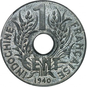 État Français (1940-1944). Essai du 1 cent(ième), sur flan en zinc, par R. Mercier, Frappe spéciale (SP) 1940.