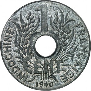 Francouzský stát (1940-1944). Zkouška 1 centu na zinkovém polotovaru, R. Mercier, Frappe spéciale (SP) 1940.