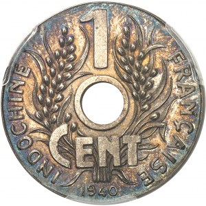 État Français (1940-1944). Frappe d’hommage du 1 cent(ième), sur flan en argent, par R. Mercier, Flan bruni (PROOF) 1940.