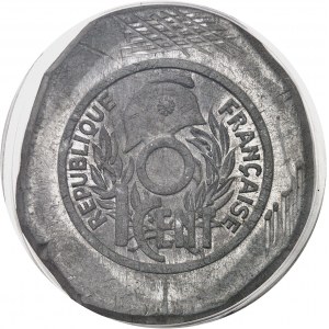 Francúzsky štát (1940-1944). Skúšobná razba 1 centa, na veľkom olovenom polotovare, neperforovaná, R. Mercier, Frappe spéciale (SP) 1940.