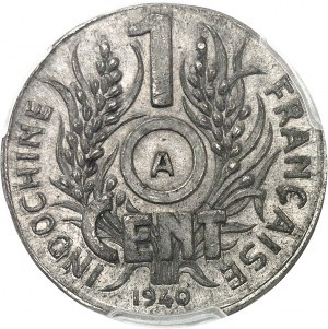 Französischer Staat (1940-1944). Prägeversuch des 1 Cent(ième) mit Werkstattbuchstaben in Herz, auf Bleizuschnitt, nicht perforiert, von R. Mercier, Frappe spéciale (SP) 1940, A, Paris.