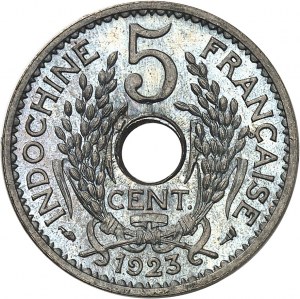 Třetí republika (1870-1940). Zkušební kus za 5 centů, Frappe spéciale (SP) 1923, Paříž.