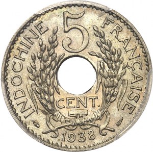 IIIe République (1870-1940). 5 cent(ièmes) 1938, Paris.