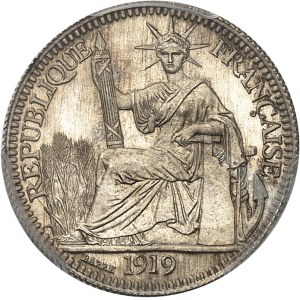 Trzecia Republika (1870-1940). Próba 10 centów o nominale 0,632, Frappe spéciale (SP) 1919, A, Paryż.