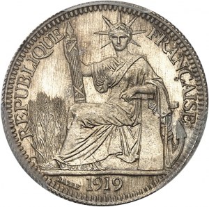 Terza Repubblica (1870-1940). Prova da 10 cent(ièmes) con taglio da 0,632, Frappe spéciale (SP) 1919, A, Parigi.