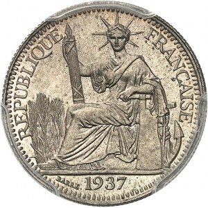 Trzecia Republika (1870-1940). Próba 10 centów w miedzioniklu, Frappe spéciale (SP) 1937, Paryż.