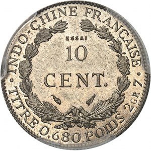Tretia republika (1870-1940). Skúška 10 centov z meďnatého niklu, Frappe spéciale (SP) 1937, Paríž.