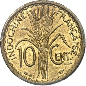 Provisorische Regierung der Französischen Republik (1944-1946). Proof of 10 cent(ièmes) in bronze-aluminium, Special Frapped (SP) 1945, B, Beaumont-le-Roger.
