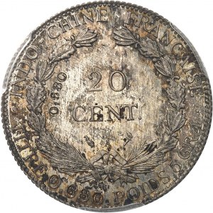 Terza Repubblica (1870-1940). Prova da 20 cent(ièmes) con taglio da 0,680, Frappe spéciale (SP) 1919, A, Parigi.