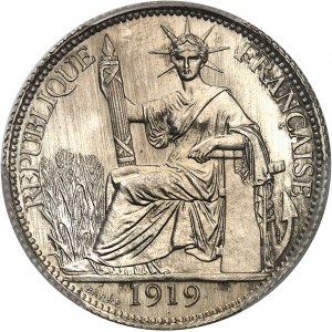 Třetí republika (1870-1940). Zkouška 20 centů s nominální hodnotou 0,700, Frappe spéciale (SP) 1919, A, Paříž.