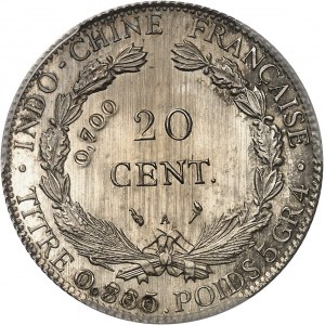 IIIe République (1870-1940). Essai de 20 cent(ièmes) au titre 0,700, Frappe spéciale (SP) 1919, A, Paris.