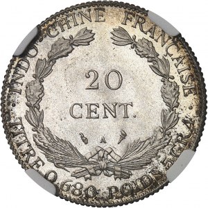 Dritte Republik (1870-1940). Versuch von 20 Cent(ièmes), unvollständiges Datum 19-- (1920), A, Paris.