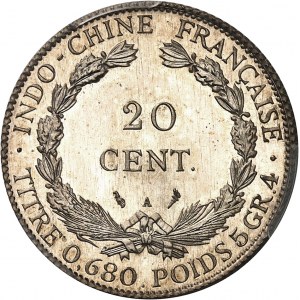 IIIe République (1870-1940). Épreuve (sans ESSAI) de 20 cent(ièmes) en bronze argenté, date incomplète, Frappe spéciale (SP) 19-- (1931), A, Paris.