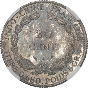 IIIe République (1870-1940). Proof (without TRIAL) of 20 silver bronze cent(ièmes), incomplete date, Frappe spéciale (SP) 19-- (1931), A, Paris.