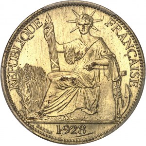 IIIe République (1870-1940). Proof (without TRIAL) of 20 bronze cent(ièmes), Frappe spéciale (SP) 1928, A, Paris.
