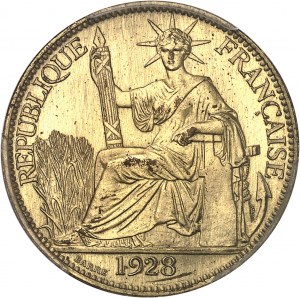 Terza Repubblica (1870-1940). Prova (senza TRIAL) del 20 centesimi di bronzo, Frappe spéciale (SP) 1928, A, Parigi.