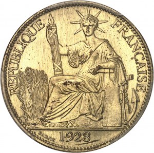 IIIe République (1870-1940). Proof (without TRIAL) of 20 bronze cent(ièmes), Frappe spéciale (SP) 1928, A, Paris.