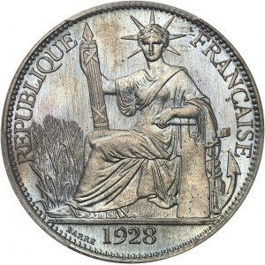 Dritte Republik (1870-1940). Probe (ohne ESSAI) von 20 Cent(ièmes) in Kupfer-Nickel, Sonderprägung (SP) 1928, A, Paris.