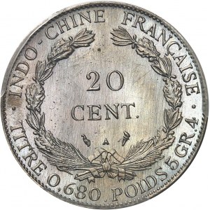 IIIe République (1870-1940). Proof (without TRIAL) of 20 cent(ièmes) in cupro-nickel, Frappe spéciale (SP) 1928, A, Paris.